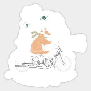 Fox on the motorcycle Sticker